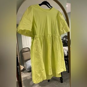 a new day dress. Short sleeve. Green. Large. NWOT. Shirt dress. Short. Mini.